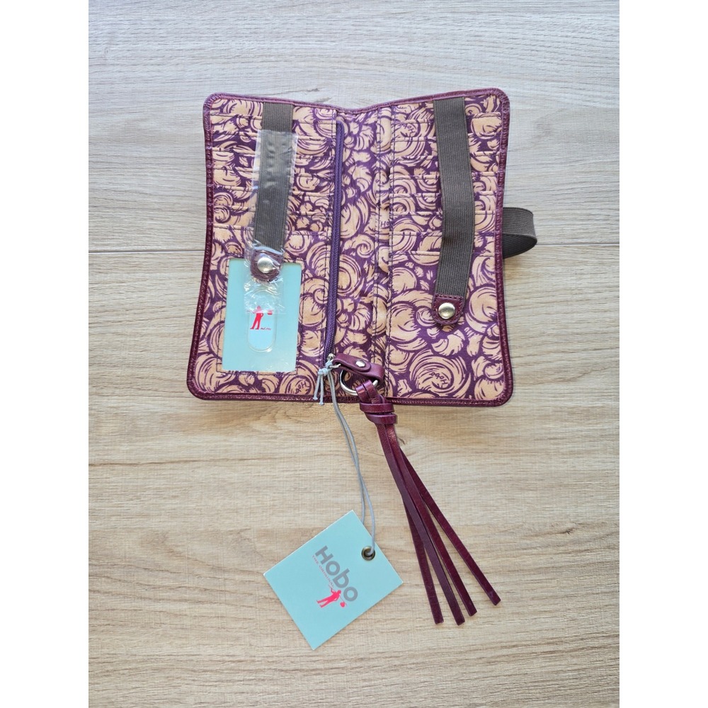 NWT HOBO Keira Leather Travel Wallet Bordeaux Organizer bohemian minimalist - Picture 5 of 9